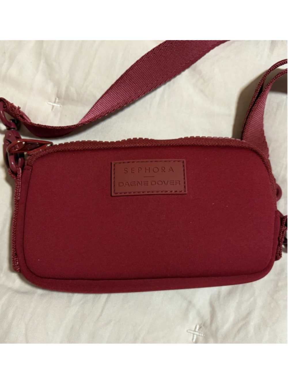 Dagne Dover Phone Sling Crossbody Bag in a Spice Red color Sephora Collab